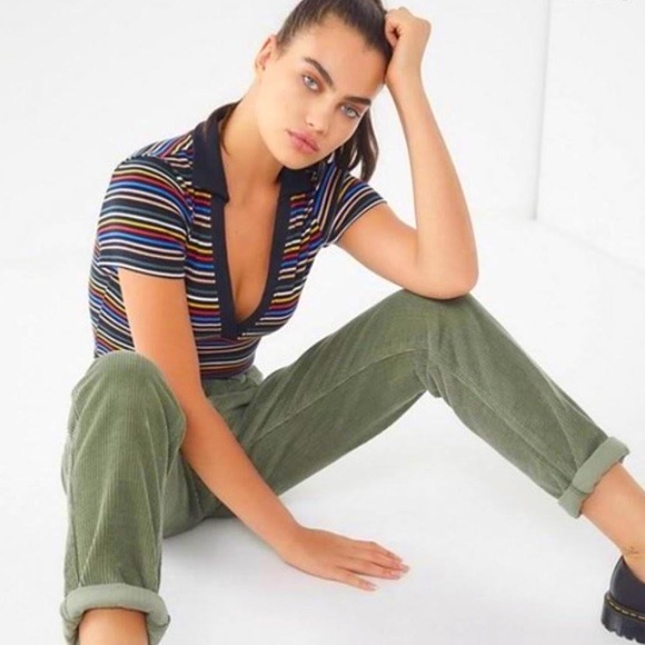 BDG Pants - bdg, urban outfitters | green mom high rise corduroy pants
